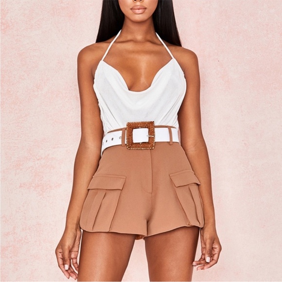 House of CB 'Anja' Tan Utilty Shorts NWOT - Picture 4 of 10